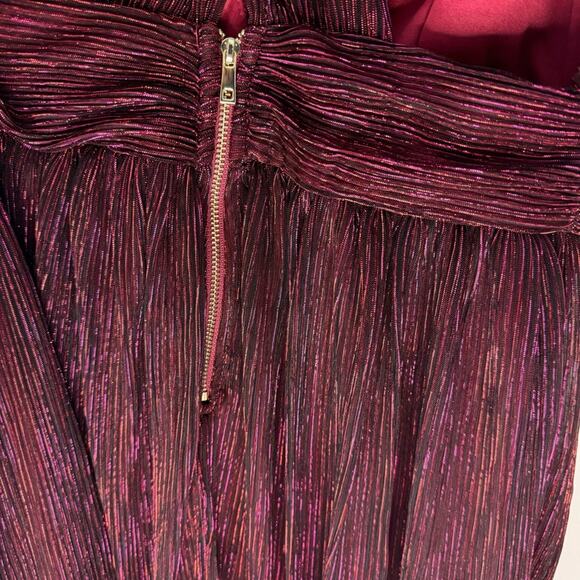 Lulus Ailey Magenta and Black Mini Dress Twist Back Skater Dress Women's Small - Picture 10 of 13